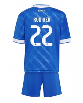 Billige Fotballdrakt Real Madrid Antonio Rudiger #22 Replika Tredjedraktsett Barn 2025-26 Kortermet (med bukser)